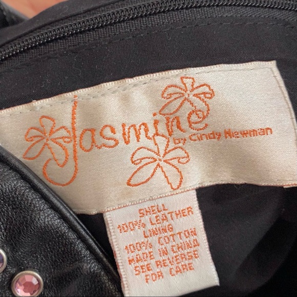 Leather Rhinestone Jasmine Hobo Bag - Picture 13 of 13